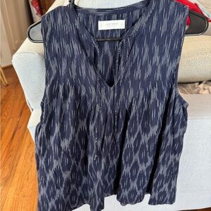 Lucky Brand Dark Blue Patterned Blouse
